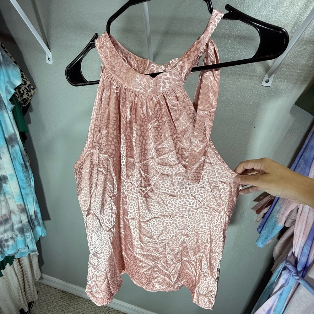 Pink Patterned Racerback Women's Top